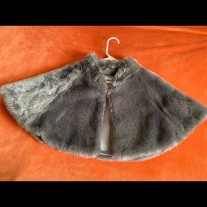 Gray faux fur shawl